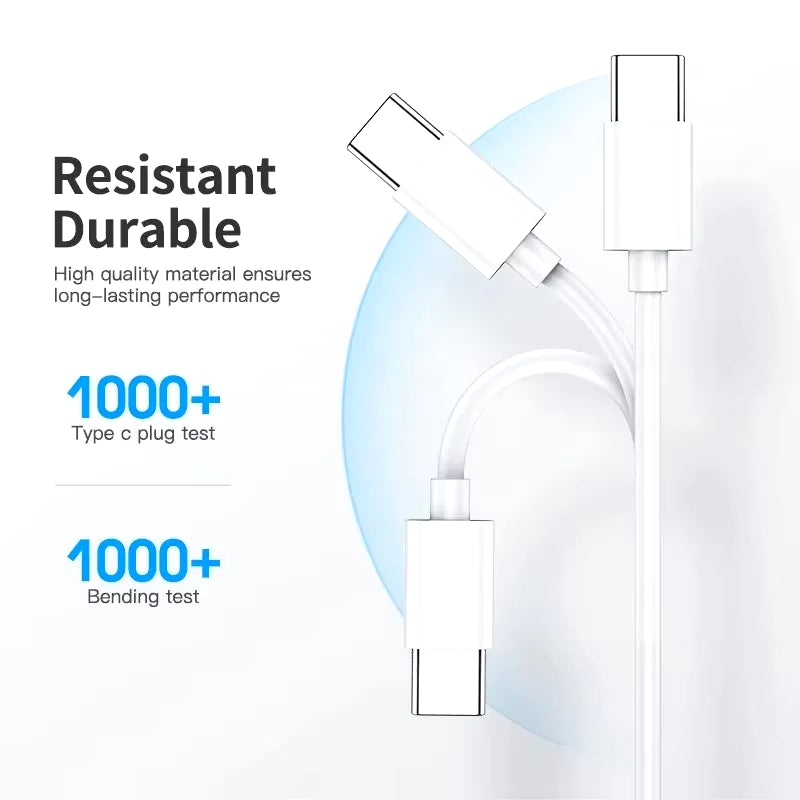 100W USB Type C to USB C Cable USB-C PD Fast Charging Charger Wire Cord for Iphone 15 Macbook Samsung Xiaomi Type-C USBC Cable